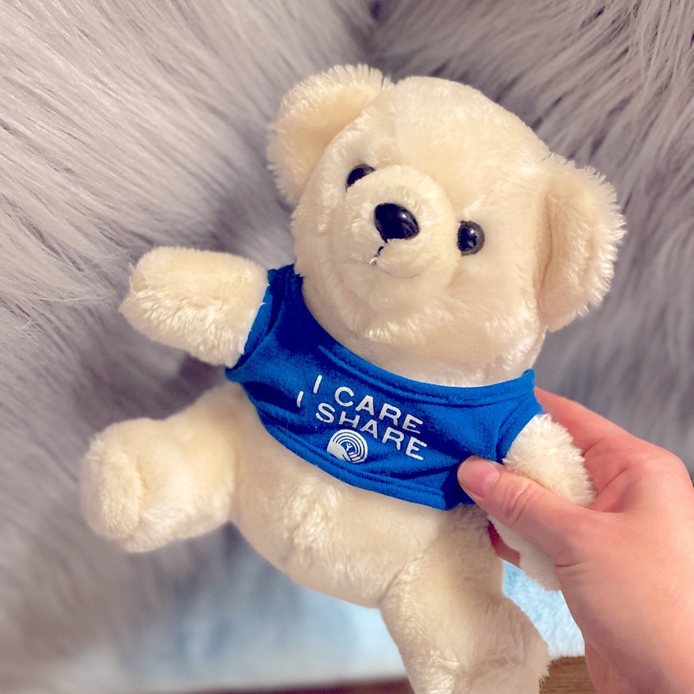 RARE vintage pfizer I care I share plush bear